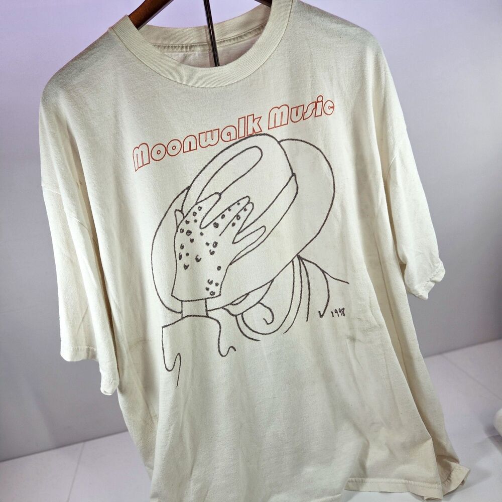 1998 Moonwalk Music T-Shirt Men’s XL Cream Joplin Missouri Music Promo Tee